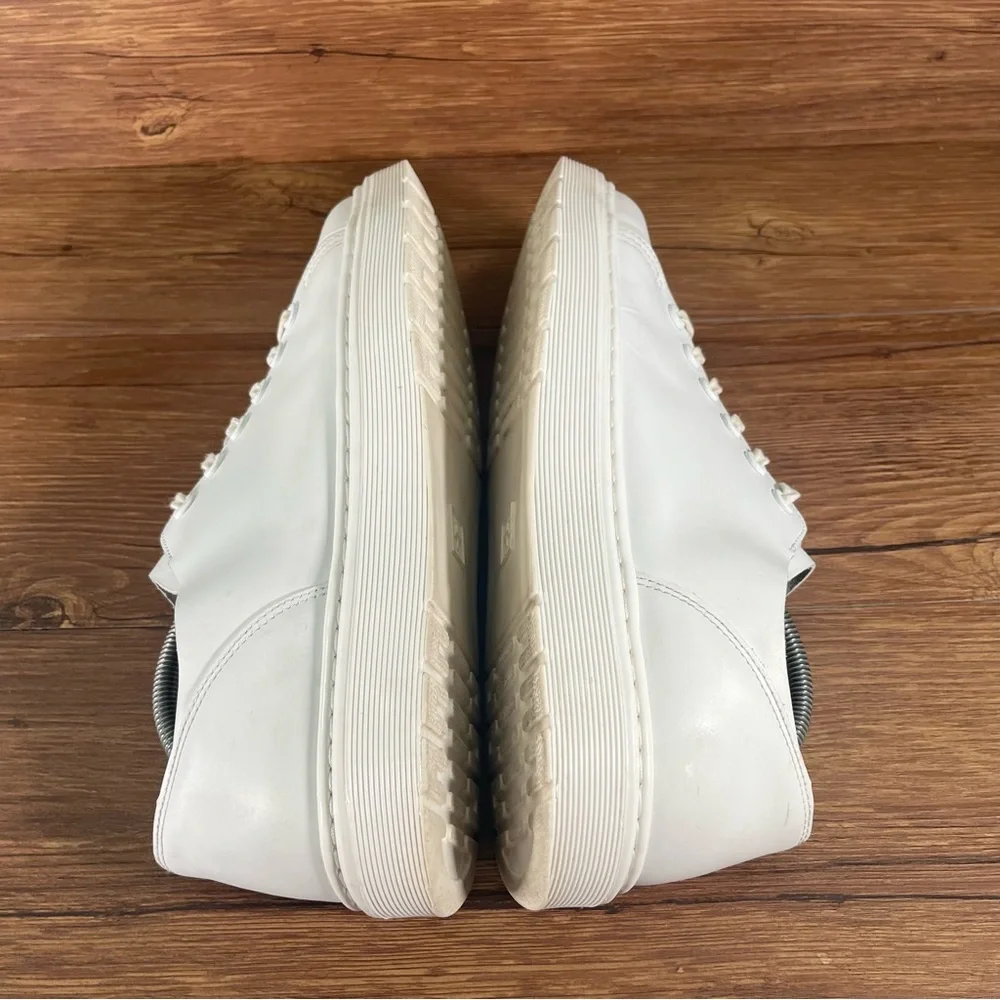 Men's White Leather Low-Top Sneakers